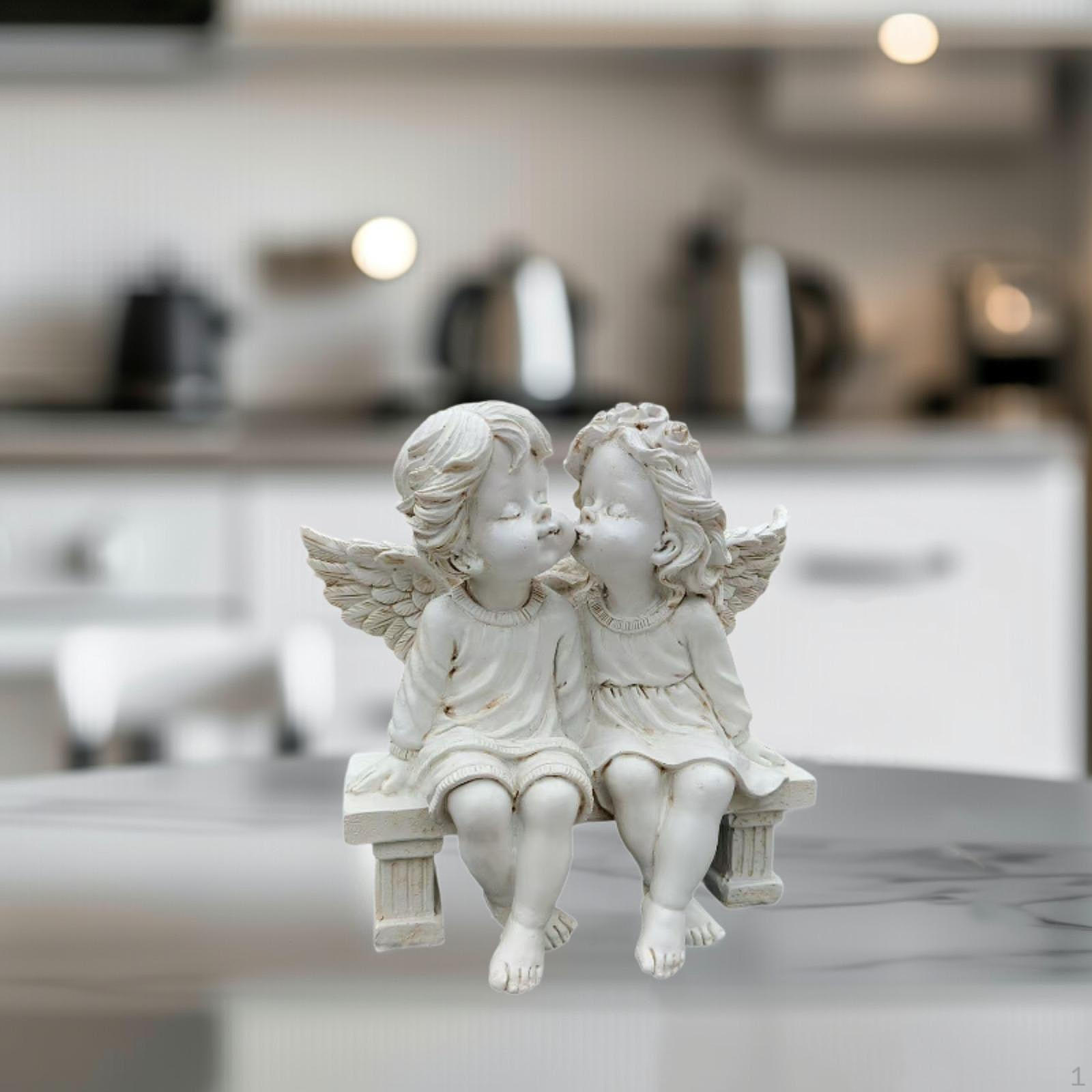 

Ангельская парная статуэтка, херувим, скульптура, произведение искусства, фигурка из смолы, украшение в виде крыла для вечеринки на кухне