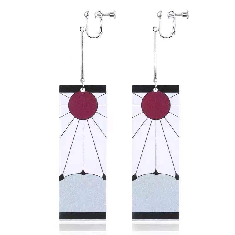 

Fashion Anime Demon Slayer Kimetsu No Yaiba Blade of Ghost Earings Acrylic Drop Earrings For Women Men Jewelry Accessories Gift