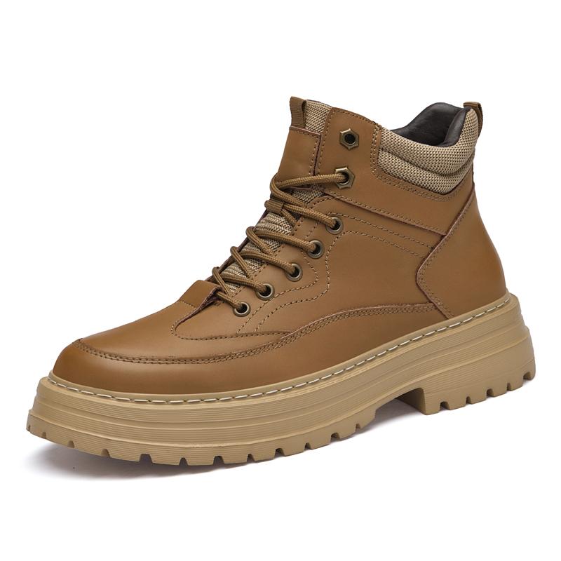 Genuine Leather Men Sneakers Outdoor Hiking High Top Shoes Non-slip Men's Desert Ankle Boots Luxury Brand Male Motorcycle Boots