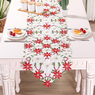 Vintage Weihnachten bestickt Tischläufer Urlaub Weihnachten Tisch Tischsets Abendessen Party Tischdekorationen