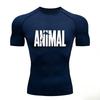 Men's Quick-drying Sports T-shirt Training Clothes Summer Fitness Stretch Breathable Short-sleeved Workout Tops Sweat Absorbing Tight Fit