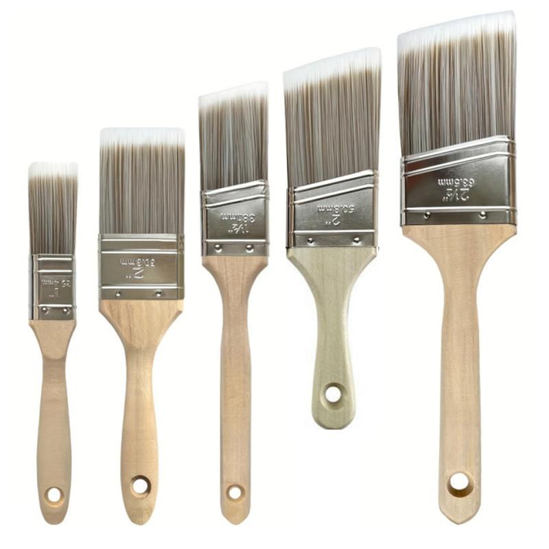 5pcs Paint Brush Set Home Improvement Interior & Exterior Corner Brushes For Latex Paints Lacquers Stains Painting Supplies Tool