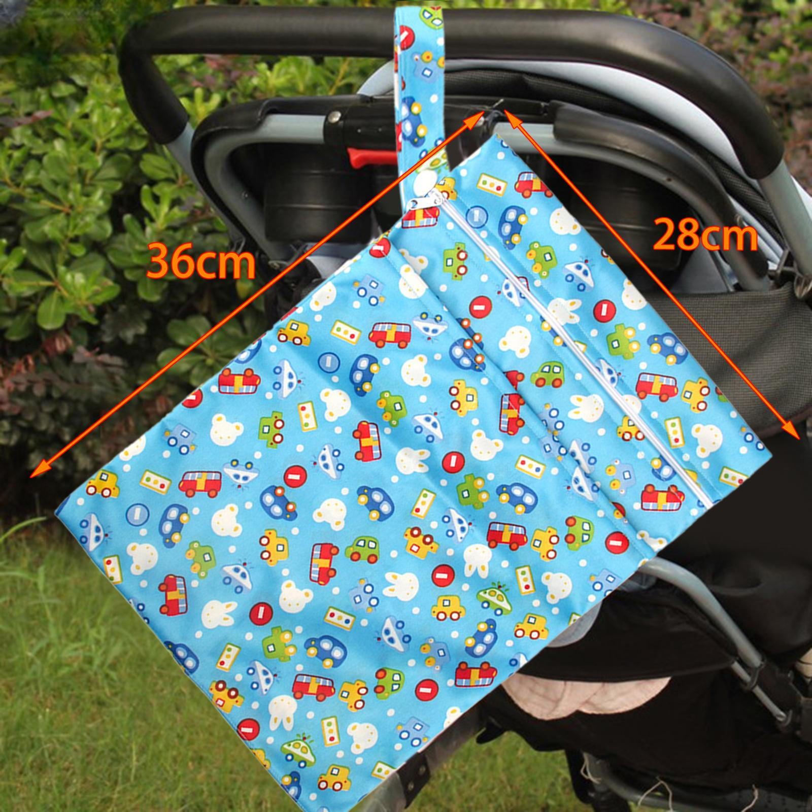 

Diaper Bag, Baby Waterproof, Printed, Organizer, Stroller Storage синій