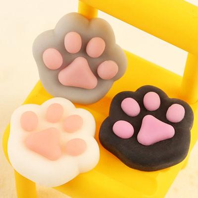 Toys Kids  Childrens Mini Cat Paw Squeeze Toy Silicone Pinch Decompression Toy Plush TPR Fidget Sensory For Adults Gift Present