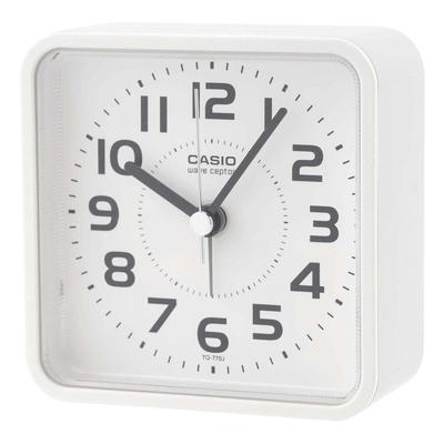 Alarm Clock Clock White Analog Second Hand Stops At Night Snooze Light Radio-Controlled TQ-770J-7JF