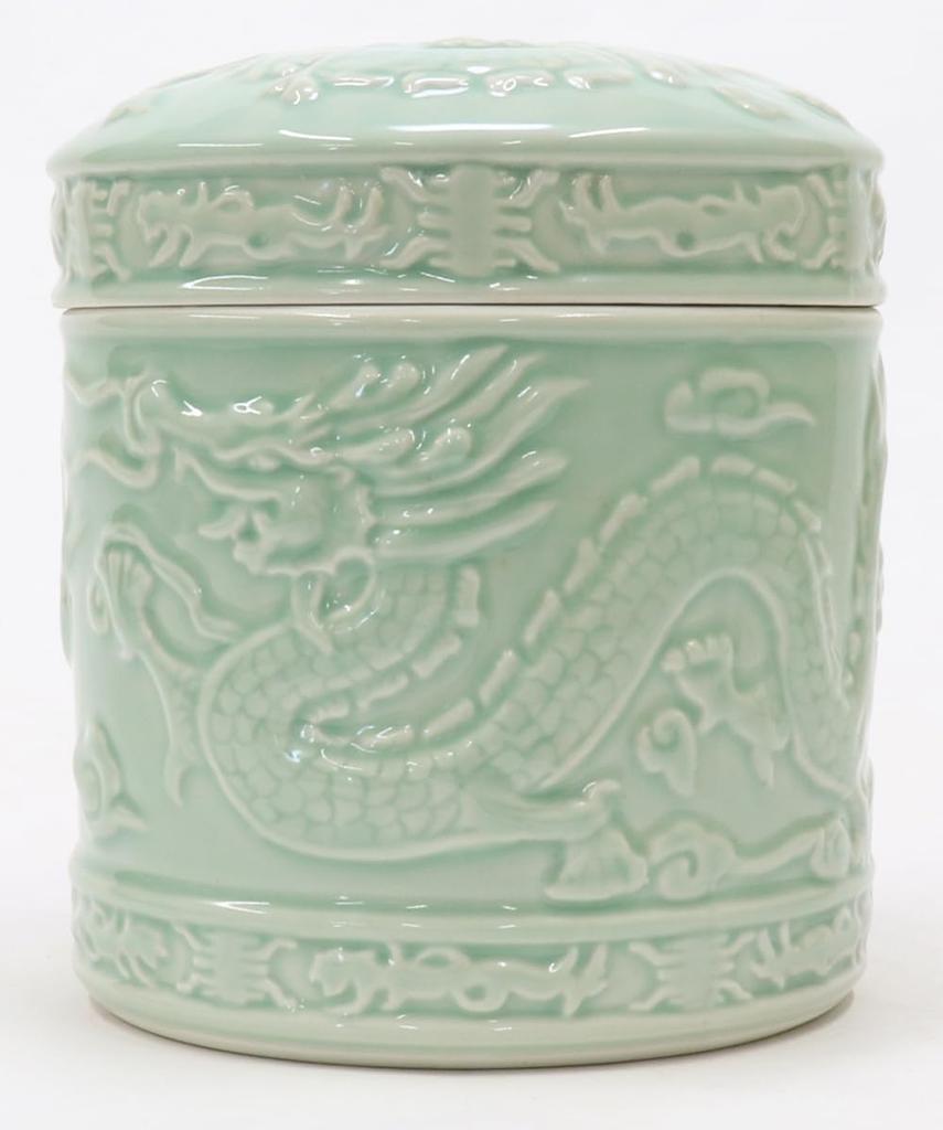 Setomono Honpo Celadon Dragon Urn [5 Sun] Body Diameter 15cm X Height 18cm