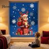Waterproof Holiday Wall Decals 2 Pcs Christmas Window Stickers, Cartoon Cute Deer Rabbit Cling, Festive Party Glass Ornaments Winter Snowflakes Static