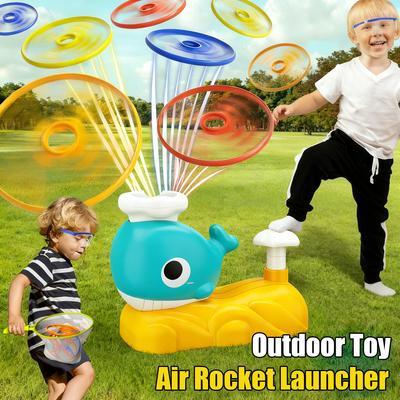 Air Rocket Launcher Outdoor Toy Soaring Rocket Flying Disc Saucer Foot Launcher Kid Jump Sport Game Educational Toy for Children