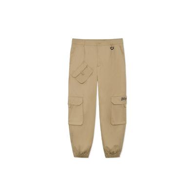 Badfive Changan Youth Embroidered Logo Loose Tapered Casual Pants Men Bottoms Khaki AKXR619-2