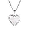 Women Heart Locket Necklace, Openable Shell Pendants, Stainless Steel Chain Adjustable, Vintage Jewelry