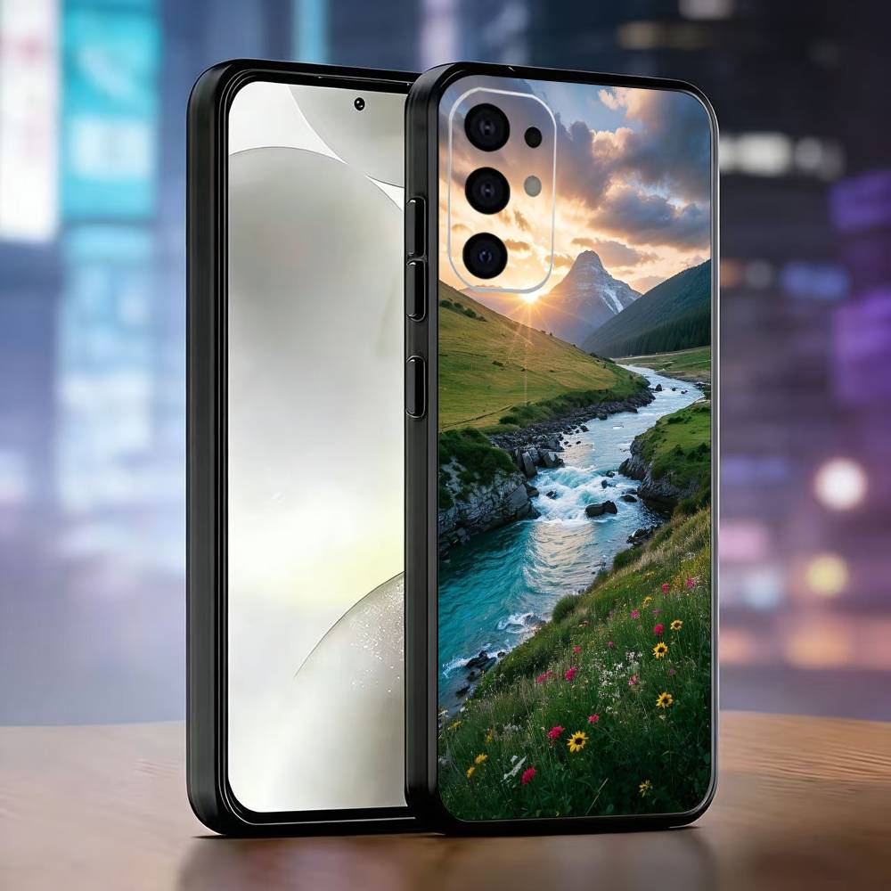 

Mountains And Lakes Phone Case For Samsung S25,S24,S21,S22,S23,S30,Ultra,S20,Plus,Fe,Soft Silicone Black Cover Samsung S23ULTRA5G