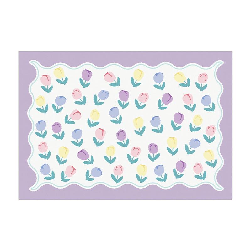 Fashion simple girl bedroom bedside carpet modern living room bedroom popular pattern carpet Checkerboard Large Area Carpets