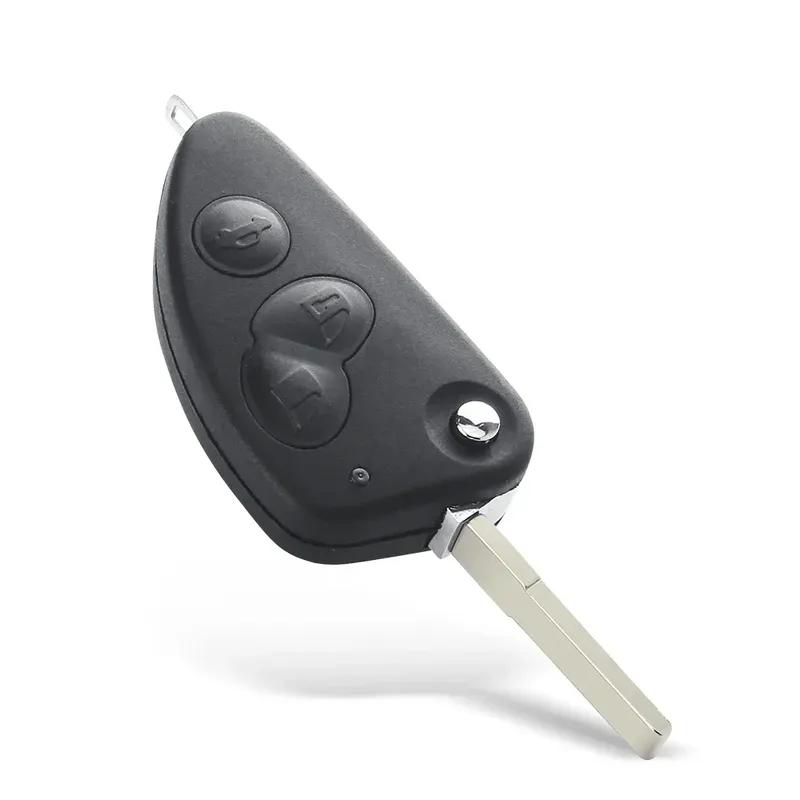 KEYYOU 2/3 Knappar Fällbar Nyckelring För Alfa Romeo Fjärrkontroll Bilnyckel Skal För Alfa 147 156 166 GT Ersättningsnyckelring SIP22 Blad Nej
