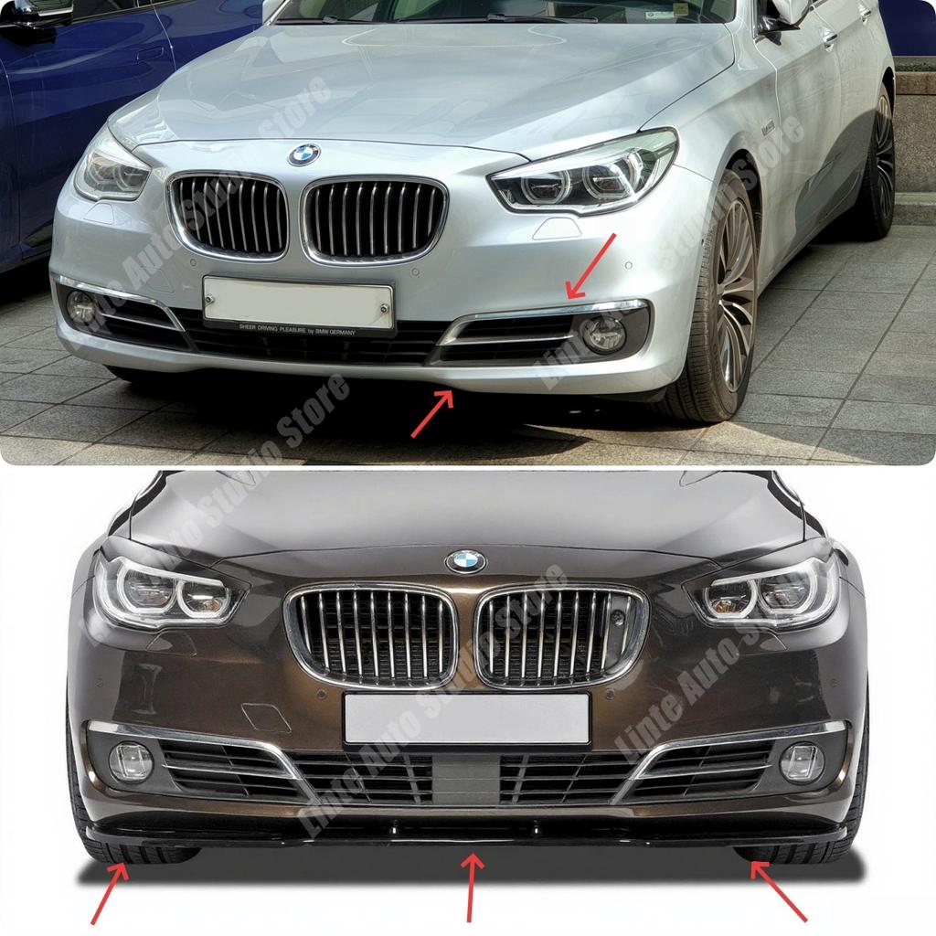 ABS Front Bumper Lip Spoiler Splitter For BMW 5 Gran Turismo F07 GT 2009-2017 520i 520d 530i 530d 535i 535d 550i Bodykits Tuning