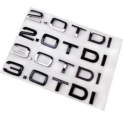 Letras ABS Cromo Negro 2.0 TDI 3.0 TDI Coche Trasero Maletero Insignia Logo Emblema Pegatina Calcomanía Para A3 A4 A5 A6 Q3 Q5 Q7 S7