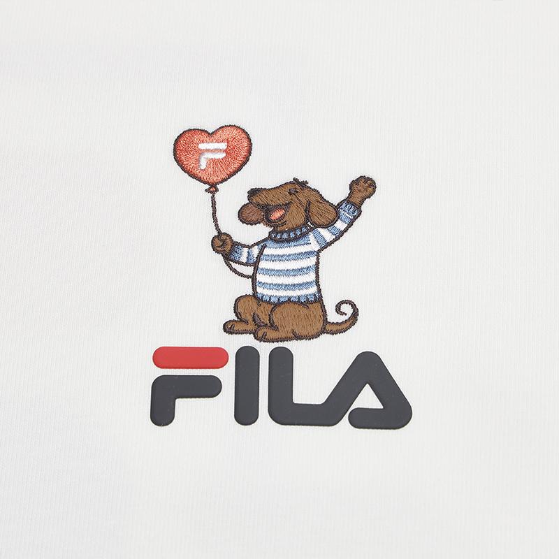 Fila Original Versatile Trendy Casual Sports T-Shirt Men Tops Cloud-Mushroom-White F61M629103FWT