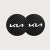 RRPM6 2 Pieces Carbon Fiber Leather Coasters Car Water Cup Anti-slip Mats Car Interior for New Kia Sportage 5 3 4 K7 K5 K8 K3 K9