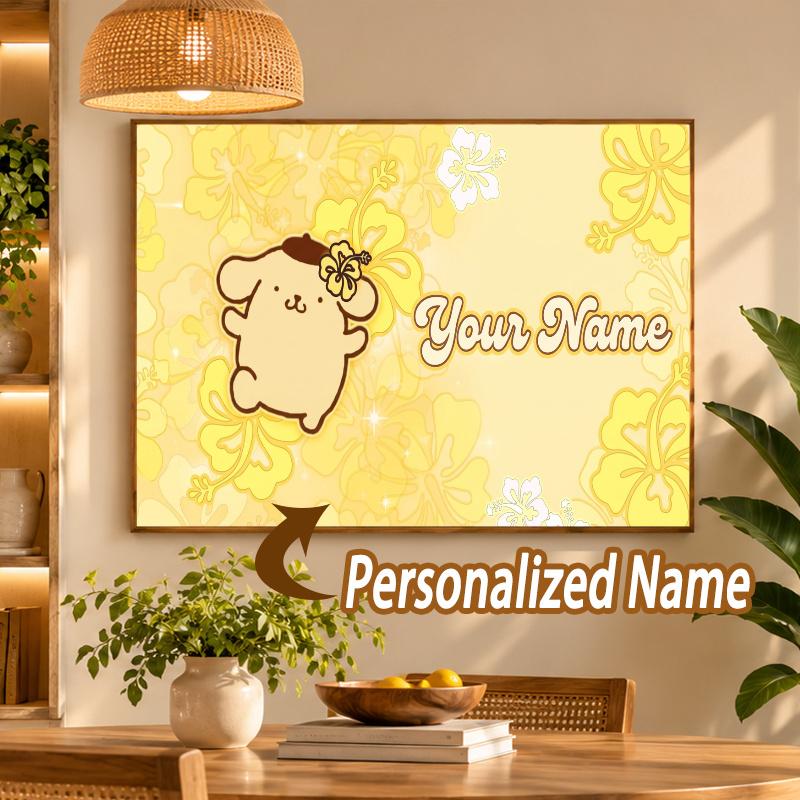 Custom Name Pompompurin 5D Diamond Painting Personalized Full Drill Diamond Art Kit Gift