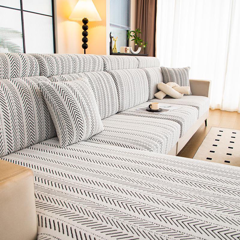 Elastic Sofa Seat Cushion Cover, Thickened Fully Fitted Slipcover For Living Room, Anti-Slip, Easy To Clean, Fits Chaise Sofas