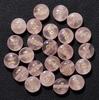 5pcs 8MM Pink Natural Rose Quartz Flat Round 12 zodiac signs constellation Stone Charms For DIY Making Jewelry