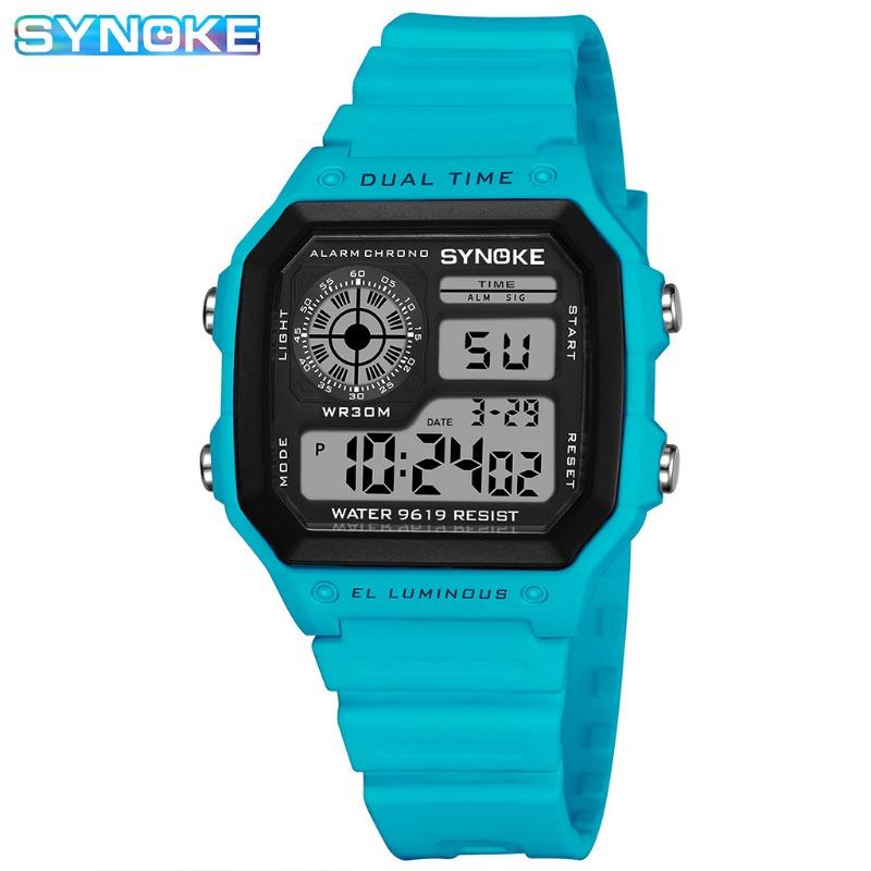 Top Brand New Luminous Waterproof Sport Men's Light Square Classic Student Watch