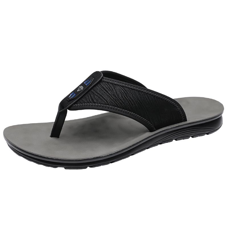 Tongs Légères pour Homme Tissu Premium Semelle de Massage Anti-Glisse Semelle Durable Chaussures d'Été Mode pour Toutes les Occasions