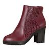 Damen Chunky Heel Runde Spitze Knöchelhohe Stiefel Modisch Lässig Leder Reißverschluss Hinten Runde Spitze Dicke Damen Lederstiefel Niedriger Absatz