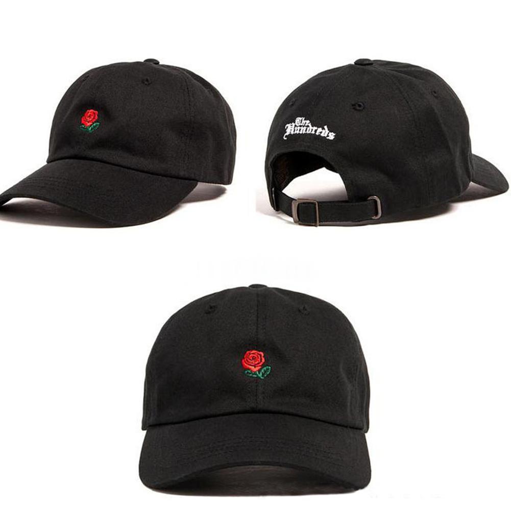 Duck Hat, Small Rose Flower, Embroidered Cotton Baseball Cap