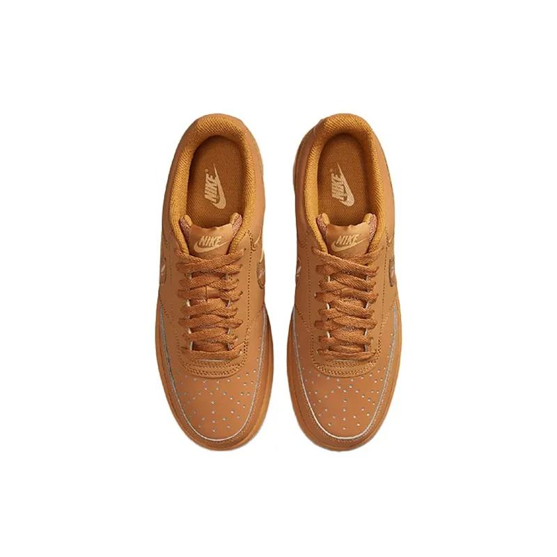 Nike Court Vision 1 Coverage Cushioning Abrasion Resistant Low top Skateboard Shoes Unisex Wheat CD5463-200(Team376-)