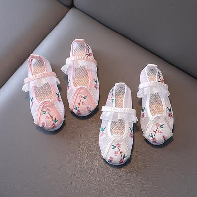 Hanfu Embroidered Shoes Girls Ancient Style Handmade Children's Dance Shoes Chinese Style Ancient Costume Embroidery Shoes Children's Shoes Summer