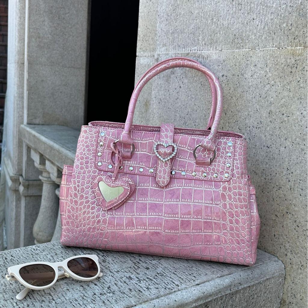 Advanced Crocodile Pattern Large Capacity Portable Briefcase for Women, New Sweet, Cool and Spicy Girl Commuting Single Shoulder Handbag