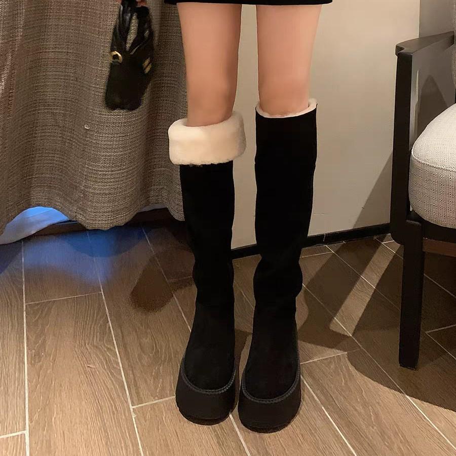 Women's Fur One Thick Bottom Heightening Winter Lightweight Warm Snow Boots Non-slip Wear-resistant Casual Sports Cotton Boots