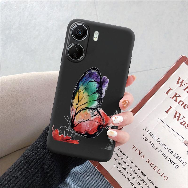 Phone Case For Redmi 13C 4G 12C A3 A2 A1 Plus Note 13 Pro For Xiaomi 14 13 Poco C65 X6 X3 Pro Love Heart Flowers Patterned Shockproof Bumper Cover