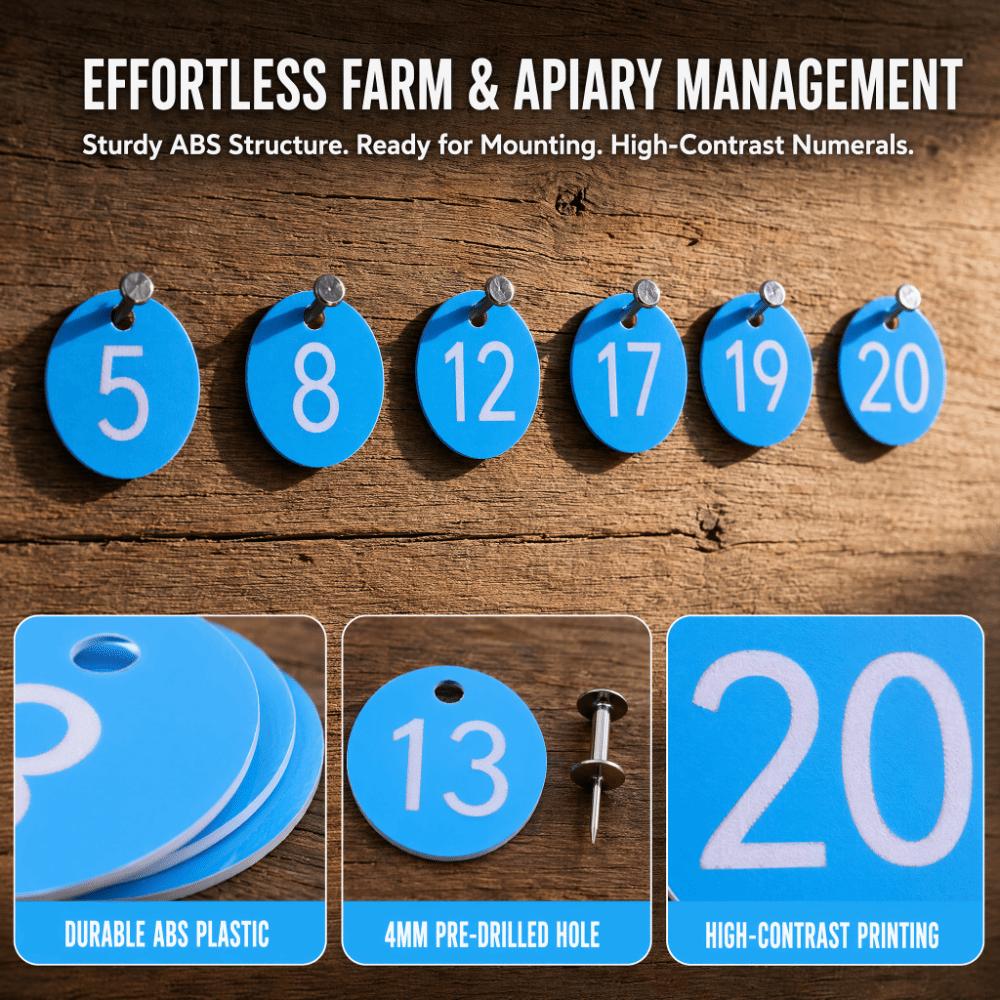 20Pcs ABS Farm Livestock Tags Round Shape Hanging Identification Tags Animal Tracking