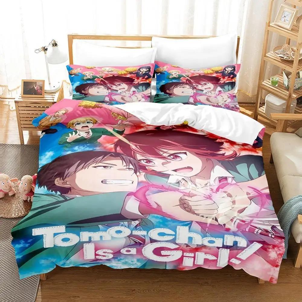 Tomo-chan Is a Girl! Bedding Set Single Twin Full Queen King Size Bed Set Adult Kid Bedroom Duvet Cover Set Anime Bed Sheet Set