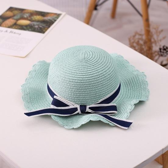 Family Beach Hat Natural Straw Woven Wide Brim Sun Protection Foldable Lightweight Summer