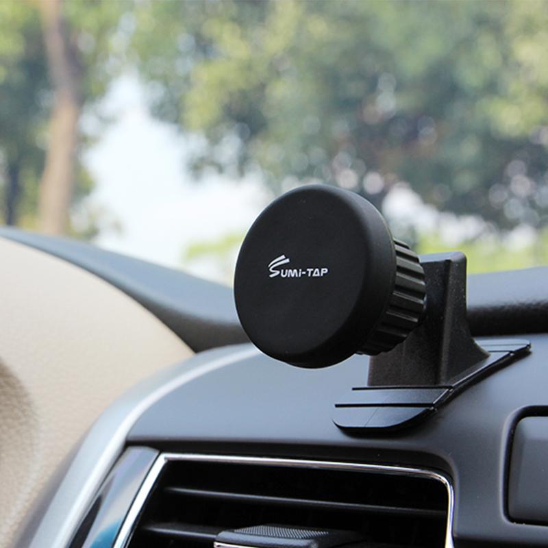 SUMI-TAP Round Arc Base Magnetic Car Mobile Phone Holder Mount Stand GPS Support Bracket