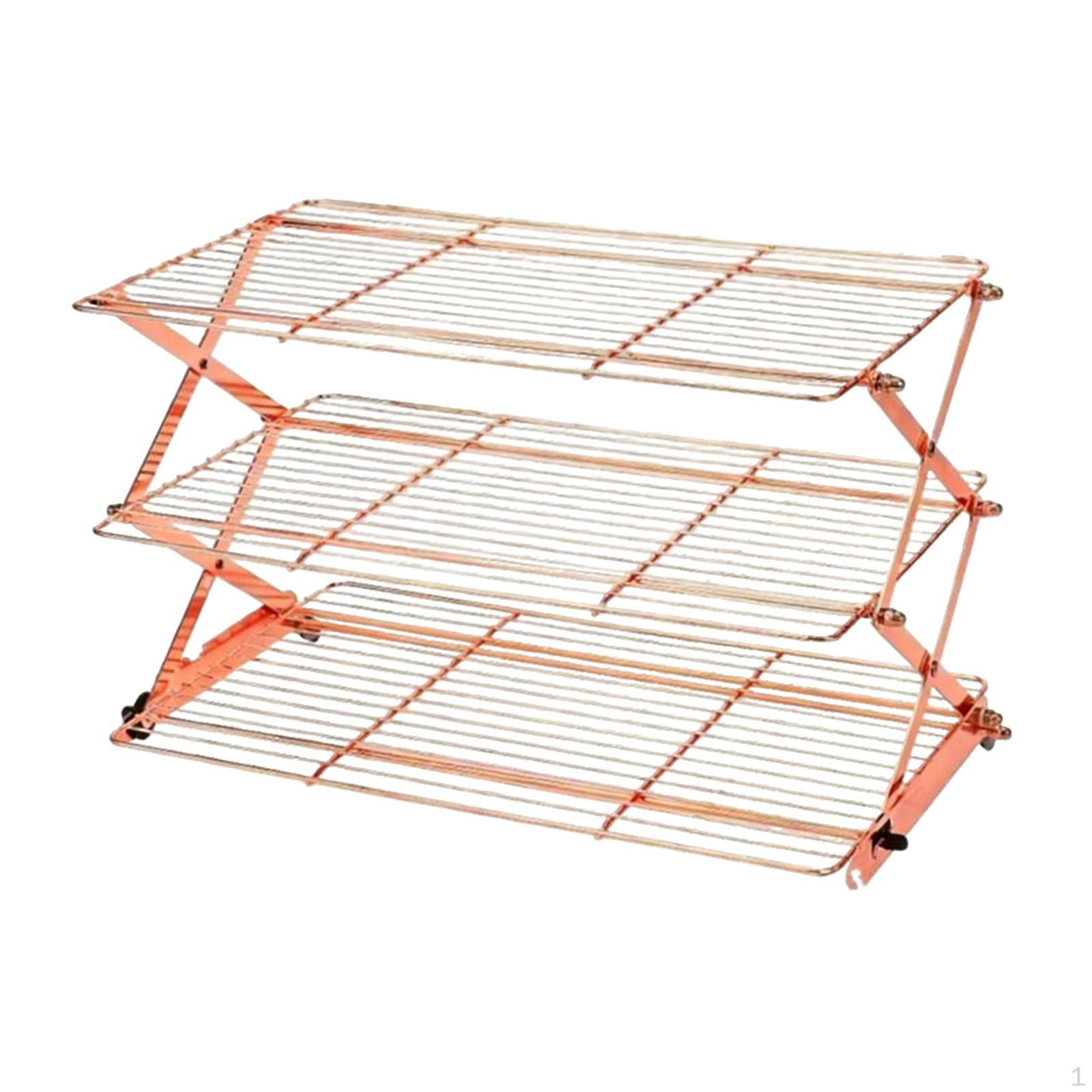 Baking Food Cooling Rack, Storage Organizer, Collapsible Wire Rack for Birthday 3 Tier