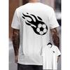Men'S Summer Comfortable Round Neck Top, Flame Football Pattern, Comfortable Versatile Round Neck T-Shirt, Casual Fashion Short Sleeve T-Shirt