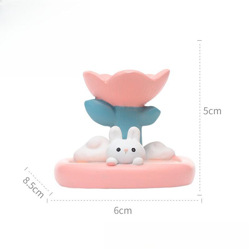 Original Cute Little Rabbit Phone Holder Ornament Creative Home Office Desktop Lazy IPad Stand