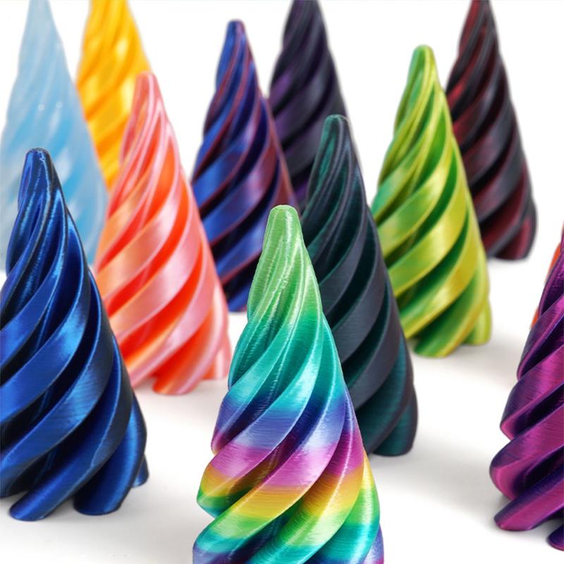 3D Printed Spiral Cone Toy Through Pyramid Toy Spiral Cone Helix Screw Fidget Impossible Pyramid Passthrough Sculpture Decor