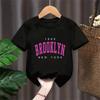 T Shirt Los Angeles Number 91 Brooklyn Graphic Round Neck Kids Tshirt Casual Girls Top