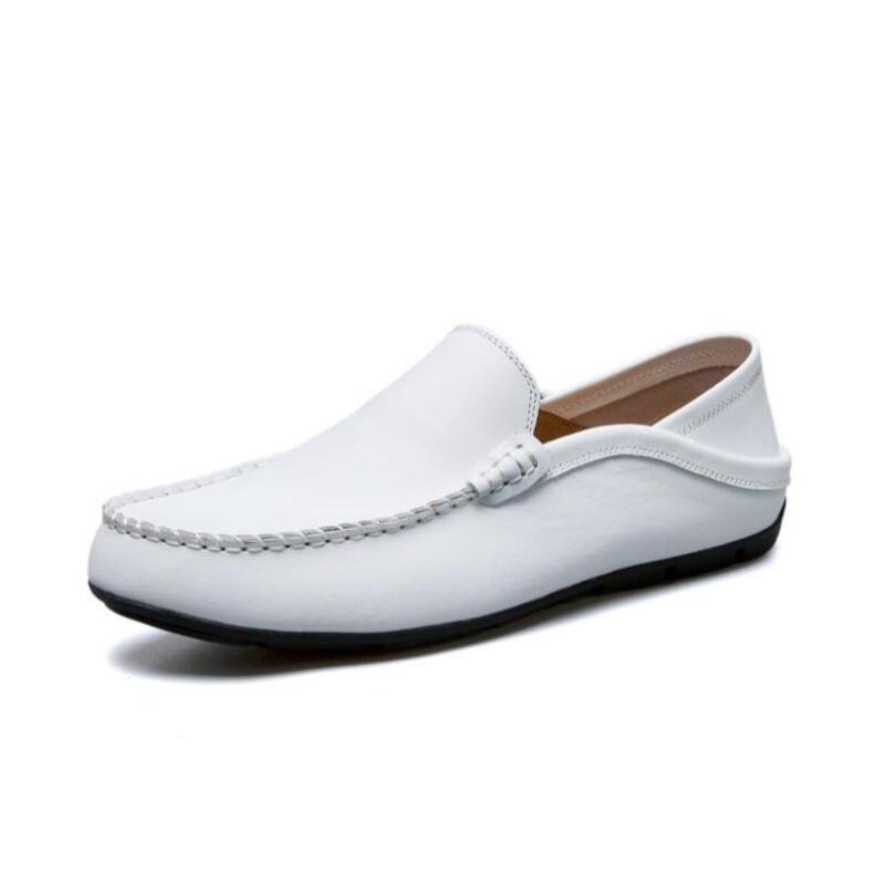 Men Shoes Casual Genuine Leather Mens Loafers Moccasins Designer Slip On Boat Shoes High Quality Chaussure Homme Plus Size 37-46