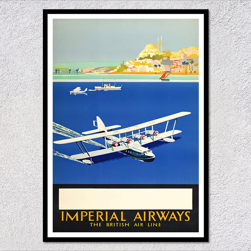 Retro Airways Flights Poster Vintage Aviation Wall Art Print Flying Machines Canvas Painting Pictures for Home Decoration