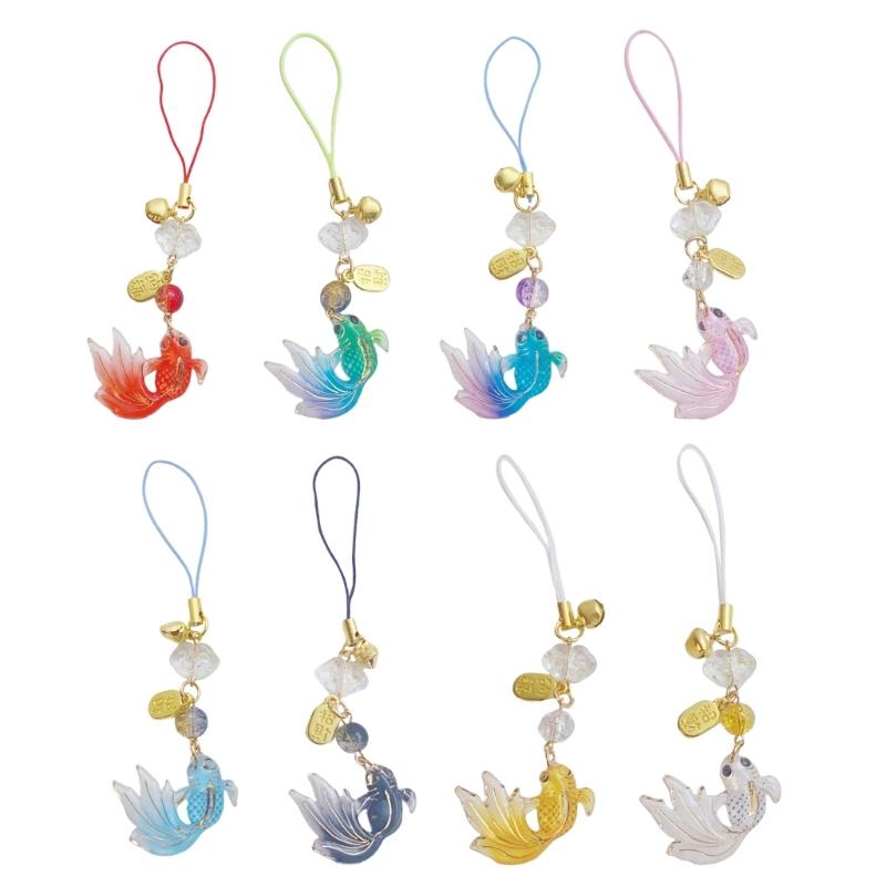 

8pcs Fish Phone Charm Set Unique Designs Symbolizing Good Luck High Quality Alloy Materials Sturdy and Stylish 1