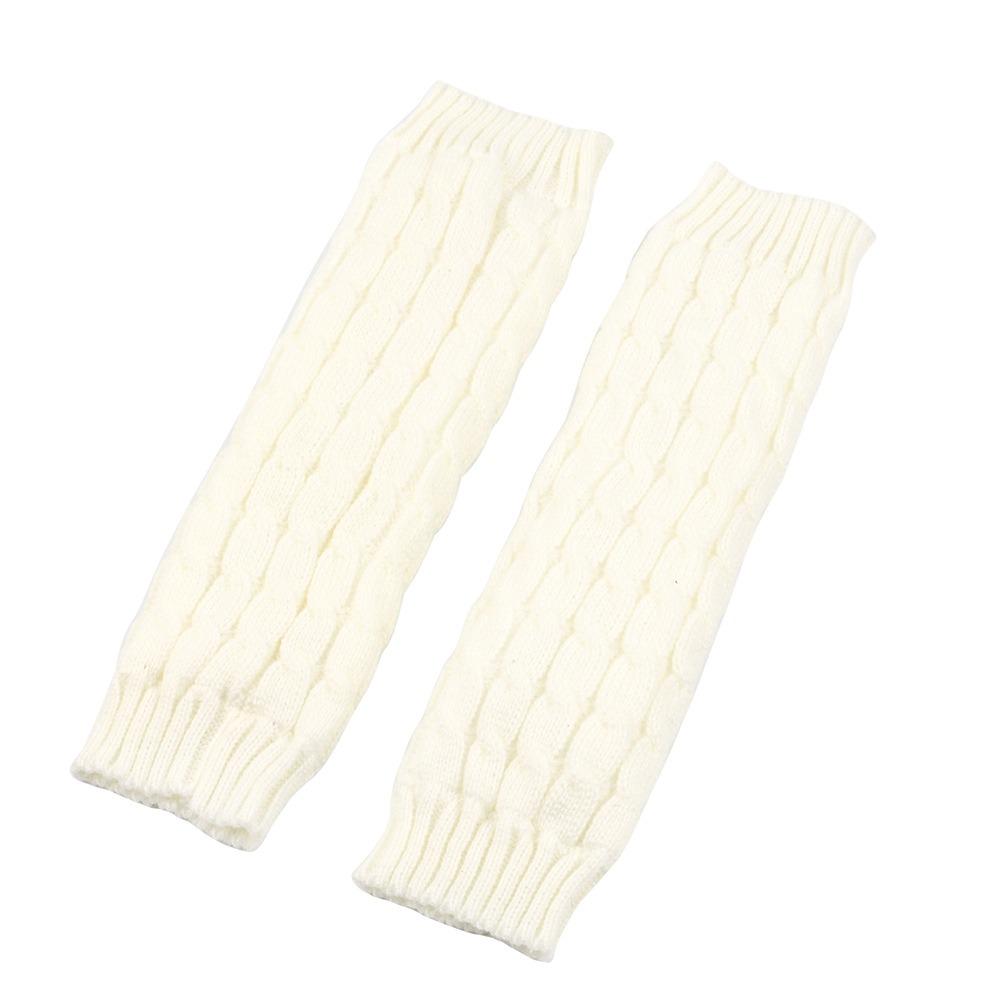 Knee Length Knitting Plush Pile Long Socks Crochet Jacquard Boot Leg Sleeve Foot Covers Winter