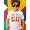 Boys Crew Neck Short Sleeve T-Shirt with Cartoon Spicy Chili Print