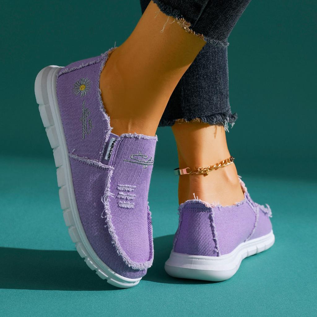 Naiste vabaaja madala säärega tennised pestud lõuendi ja karikakramustriga