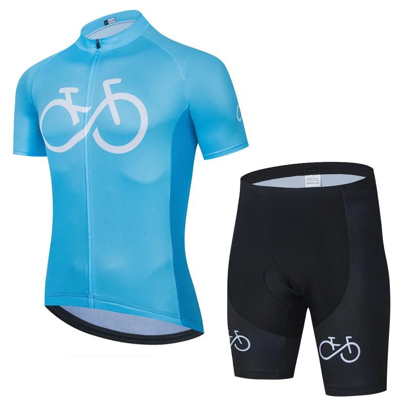 Mens Cycling Jersey Bib Shorts Set Breathable Quick-Dry Performance Wear Mountain Bike Ride