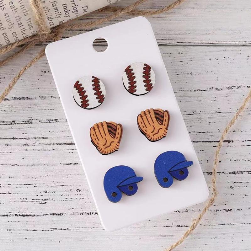 For baseball, baseball cap, gloves, earrings, earrings, sports style, acrylic material, small and exquisite, daily leisure hundred